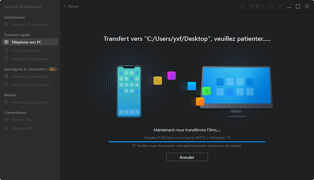 comment transférer des photos iphone vers pc sans iTunes étape 1