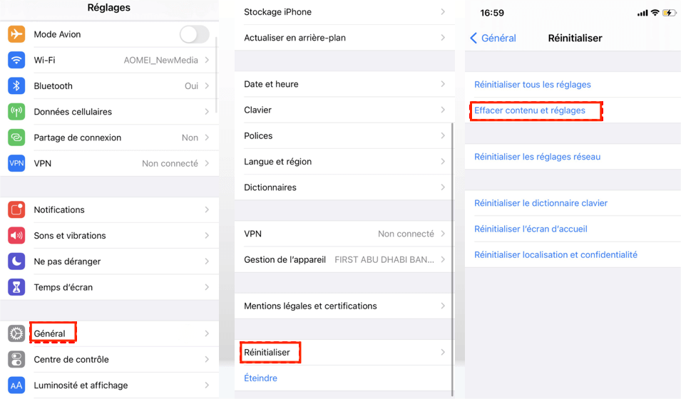 Réinitialiser votre iPhone