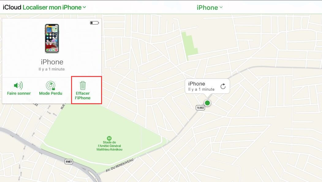 Déverrouiller l'iPad via iCloud