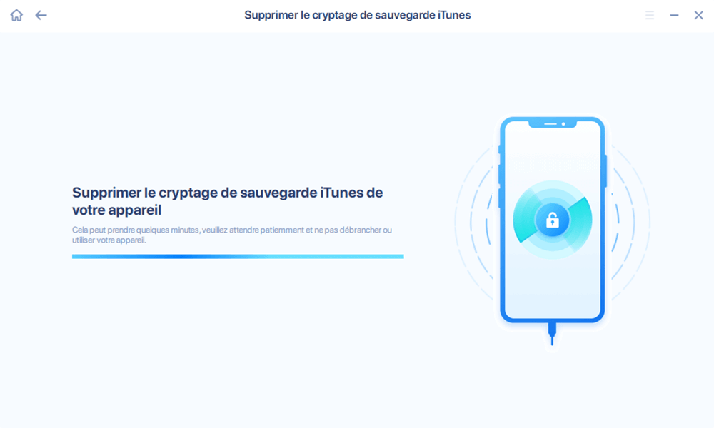 Supprimer le cryptage de la sauvegarde iTunes - Étape 3