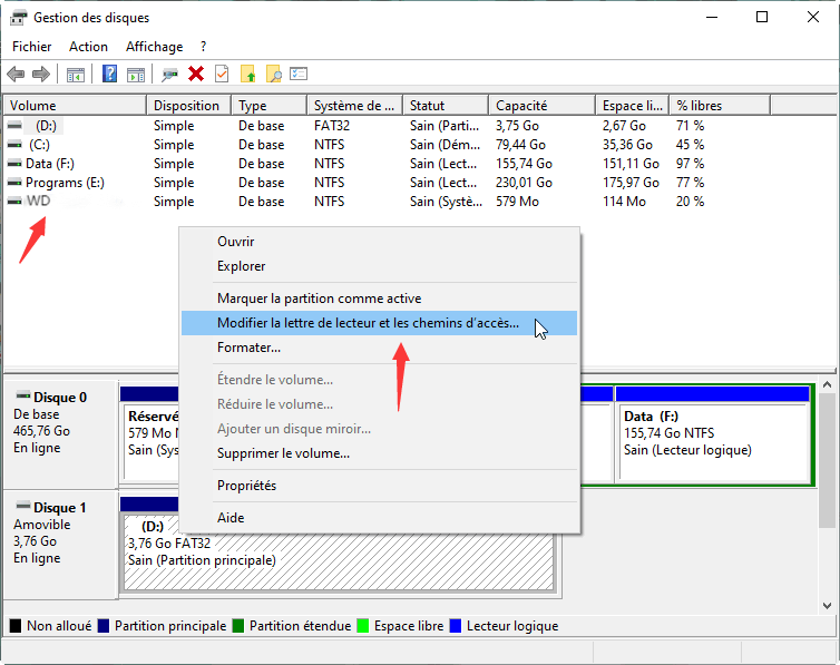 Réparer un disque dur externe wd s'allume mais non reconnu ni