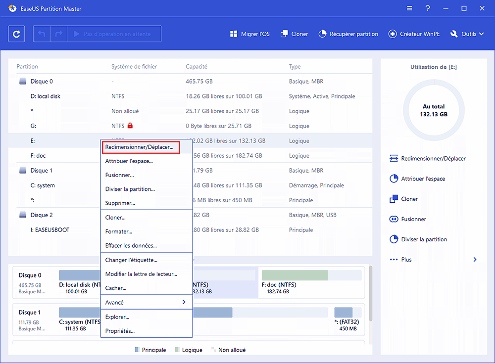 partitionnement des disques durs Windows 10 installer à partir d'usb