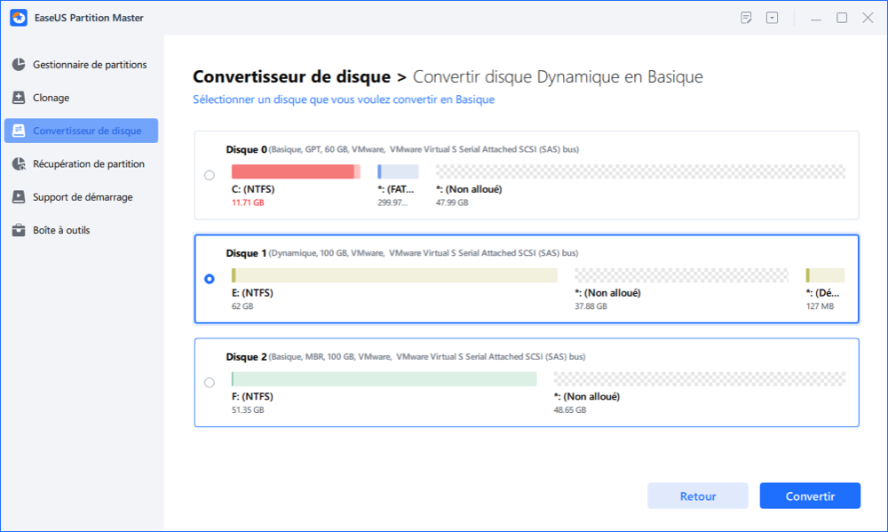 Comment convertir/changer un disque dynamique en disque de base sans perdre de données?