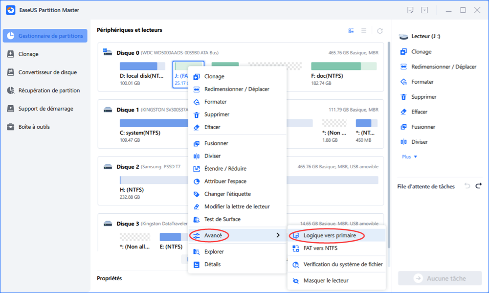 Convertir en primaire 1