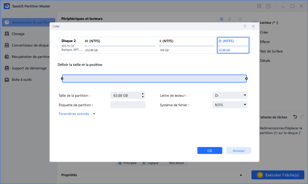 Configurer la nouvelle partition