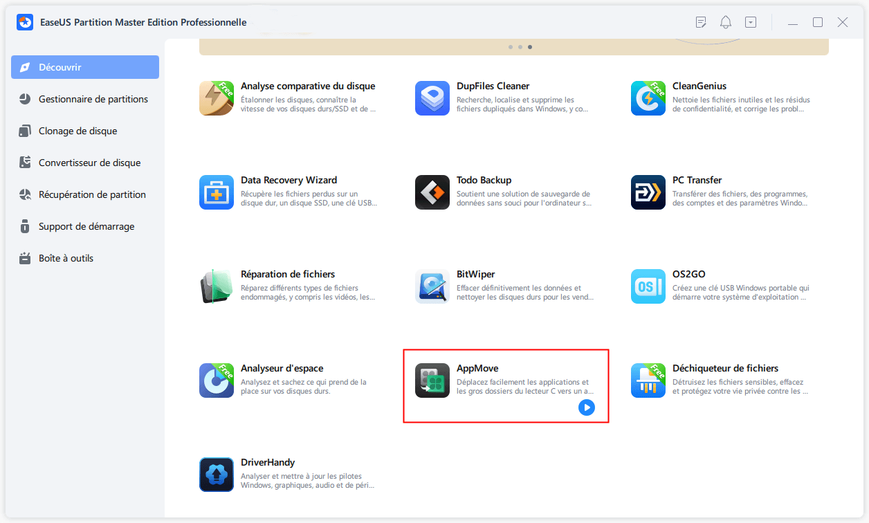 Activer le déplacement d'application
