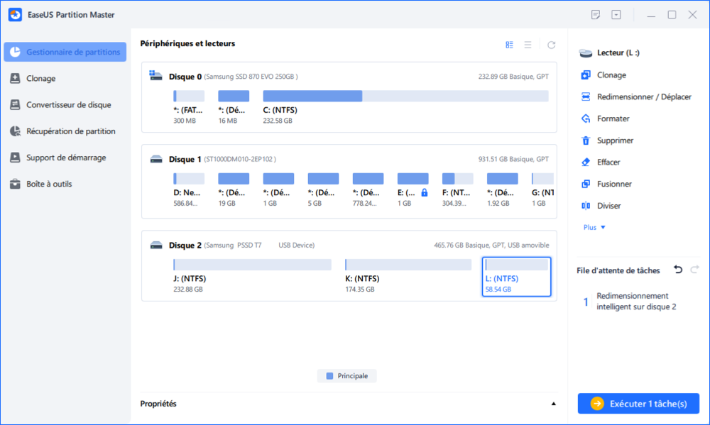 redimensionner l'espace non alloué 3