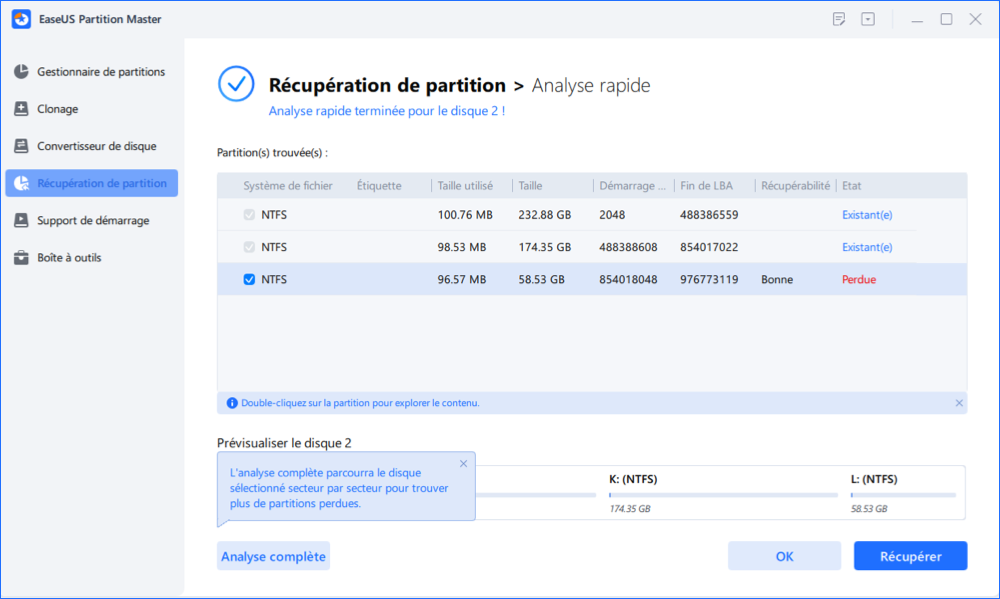 récupération de partition externe étape 2