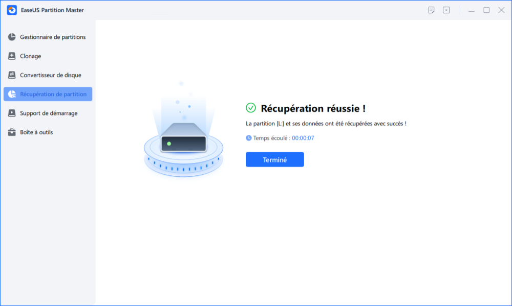 récupération de partition externe étape 4