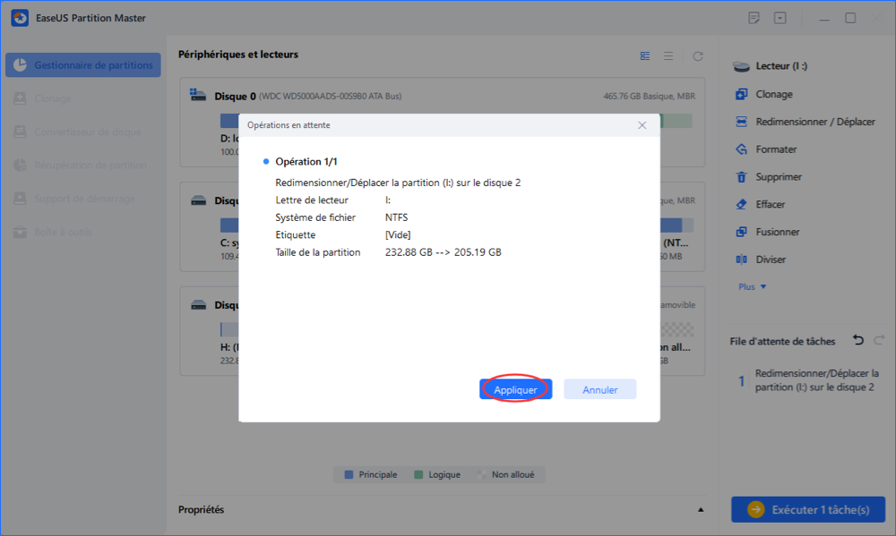 Confirmer l'extension du RAID 5