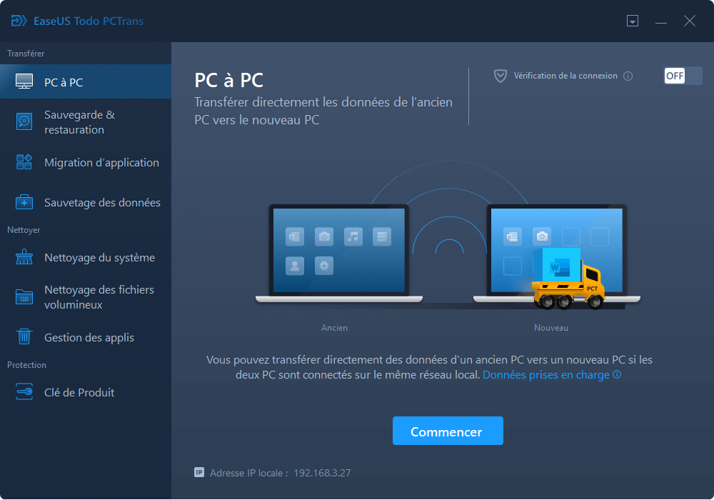 mode transfert pc à pc