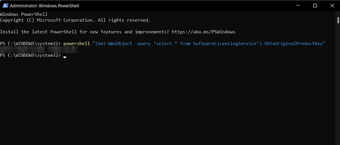 trouver la clé de produit windows server via powershell