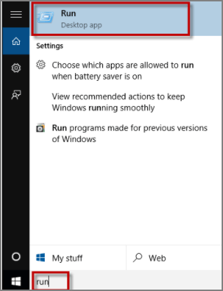 allez dans démarrer et tapez exécuter