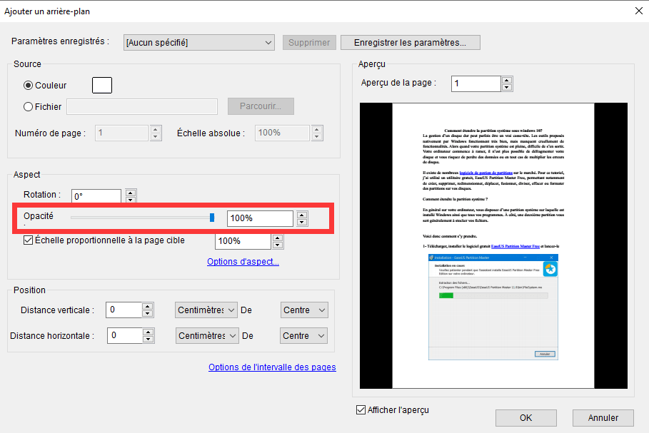 rendre le pdf transparent
