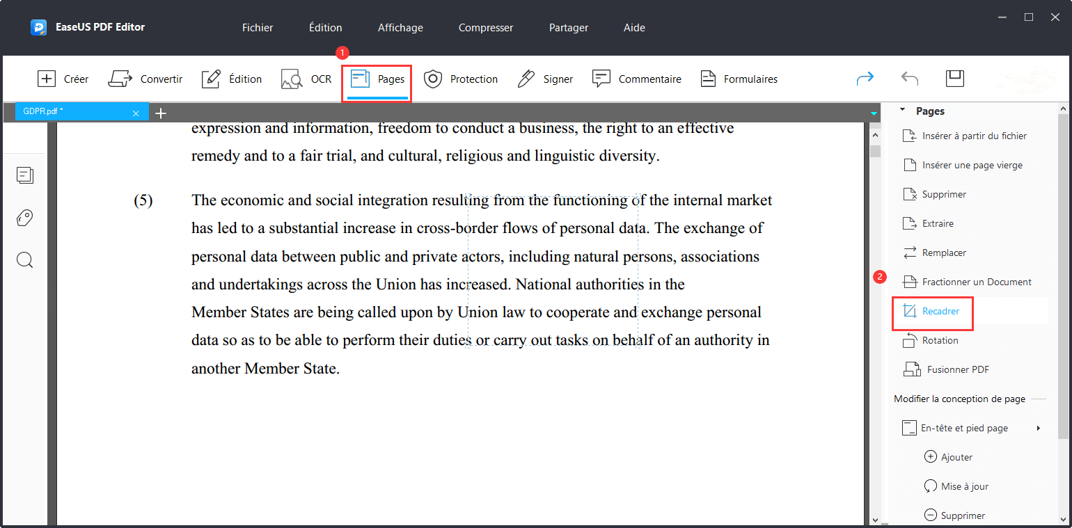 Recadrer un PDF Windows