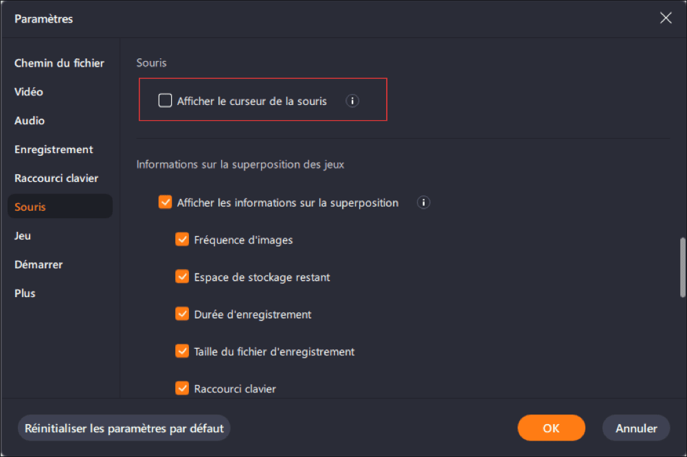 cacher le curseur de la souris