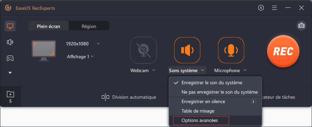 Allez dans Paramètres avancés