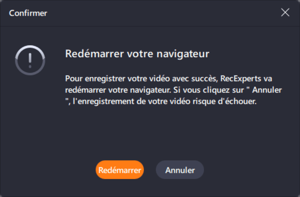 Redémarrer RecExperts