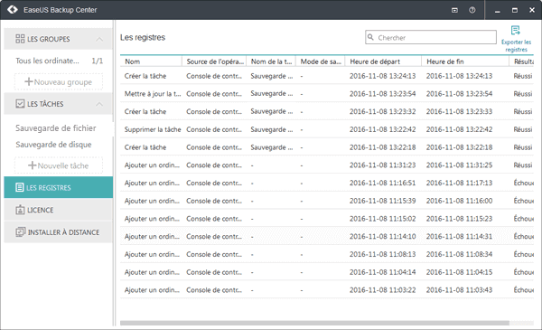 EaseUS Backup Center Connexion