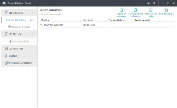 EaseUS Backup Center Fenêtre principale
