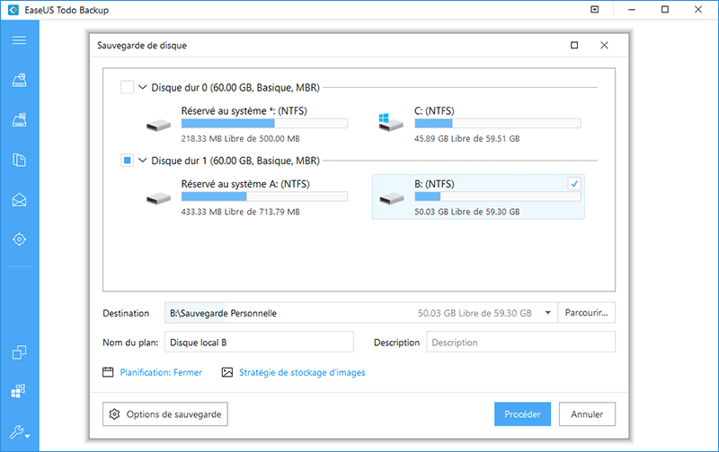 EaseUS Todo Backup - sauvegarde de disque et partition