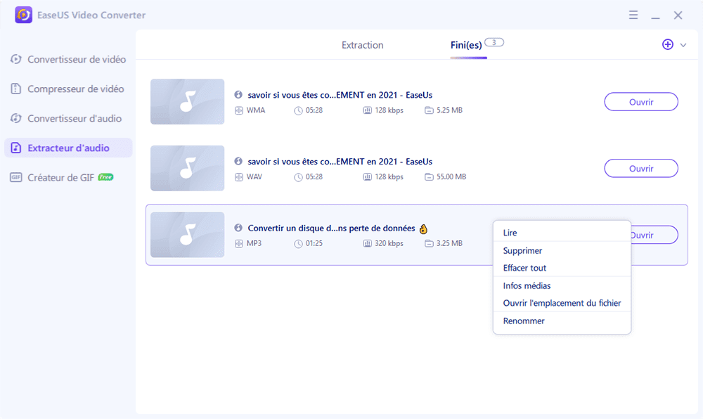 Afficher le fichier de sortie