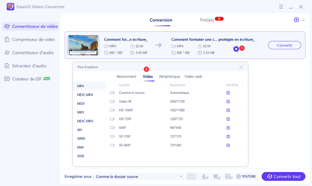 8 Meilleurs outils pour convertir MKV en MP4 gratuitement sur Windows, Mac et en ligne EaseUS
