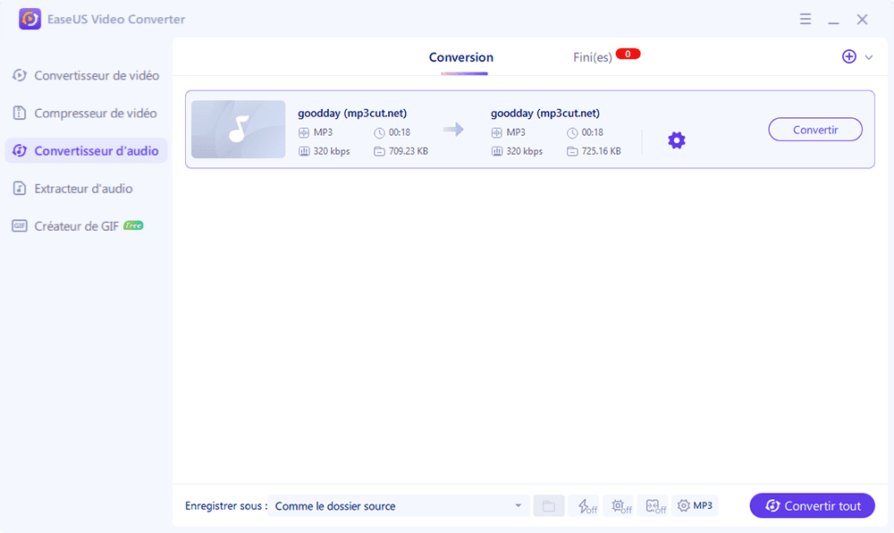 Commencer la conversion