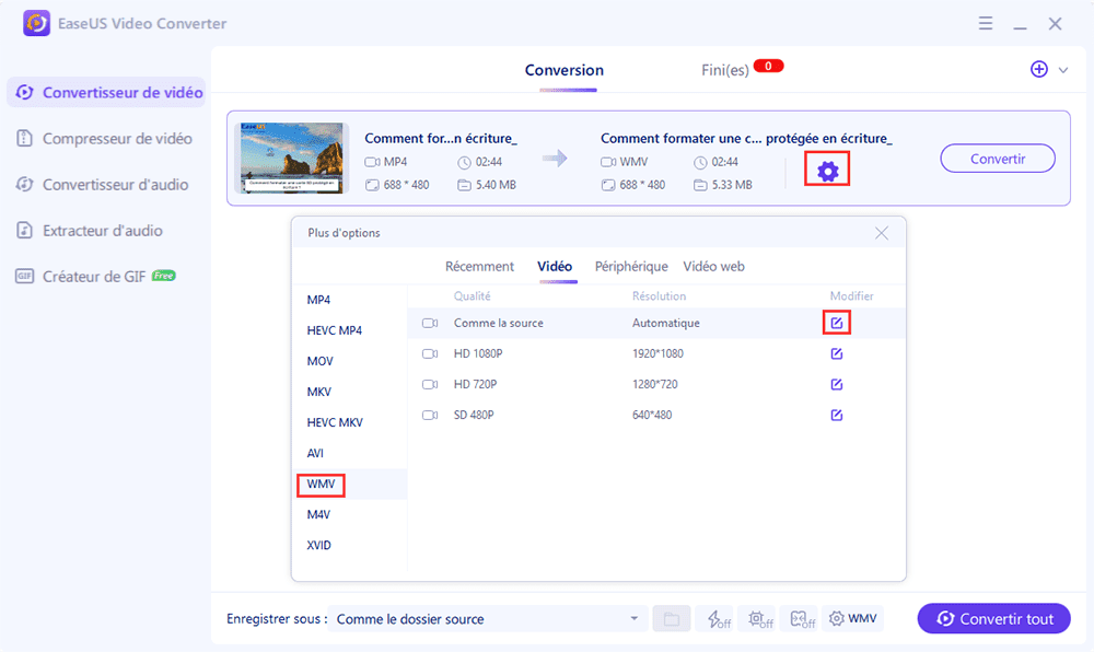 vidéo au format wmv