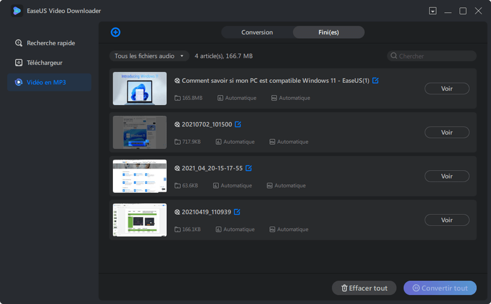 Convertir des vidéos en MP3 - Étape 3