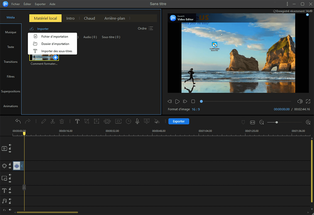 Importer un fichier vidéo