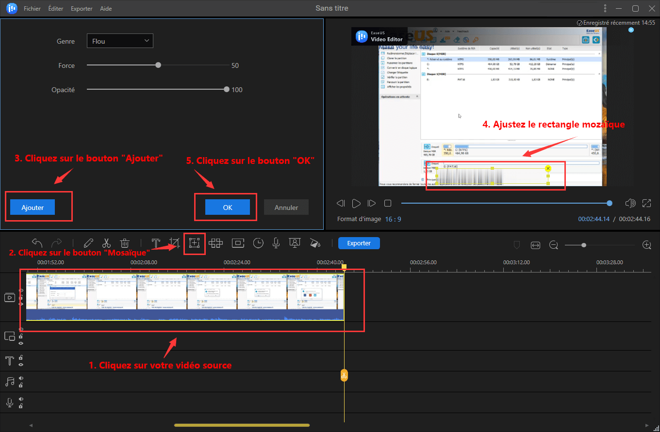 ajouter une mosaïque pour couvrir les sous-titres