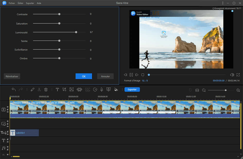 Modifier pour corriger les couleurs de la vidéo