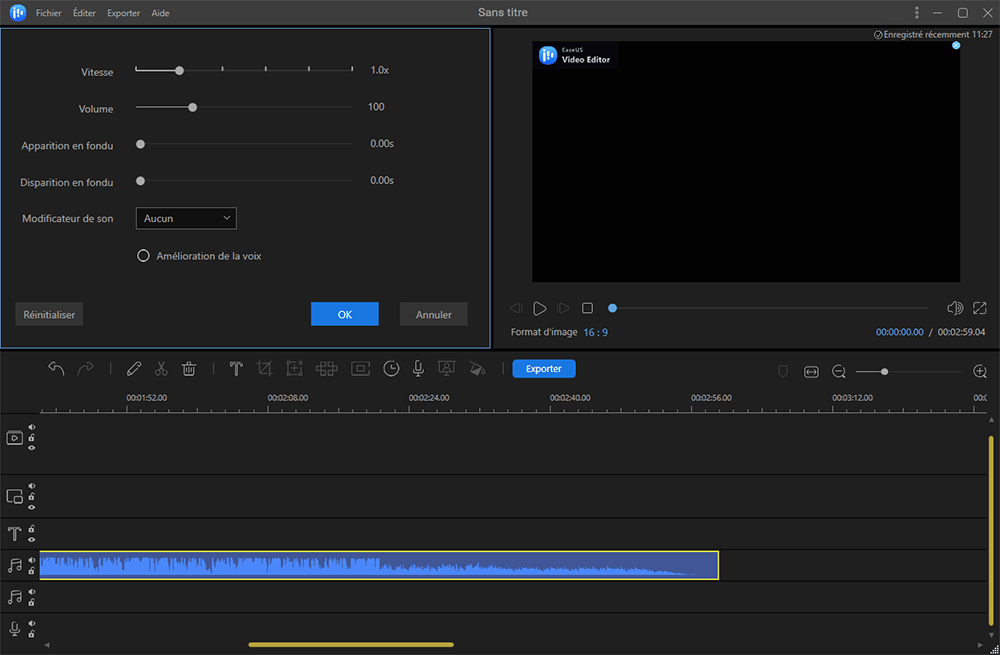 modifier l'enregistrement vocal