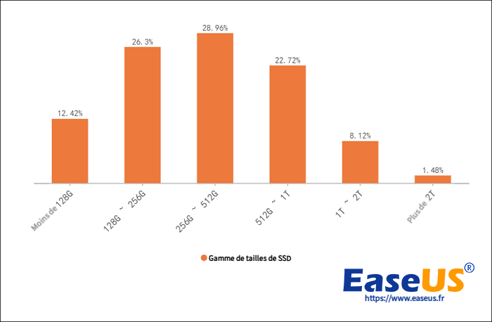 gamme de tailles de SSD