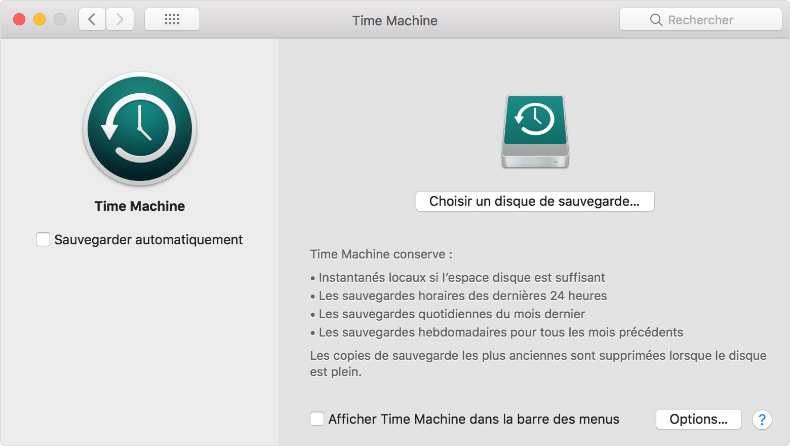 vérifiez time machine pour retrouver des photos supprimées