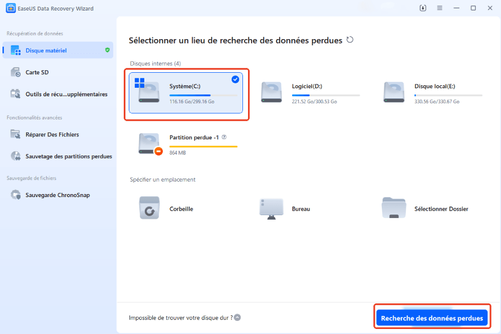 sélectionnez un lieu
