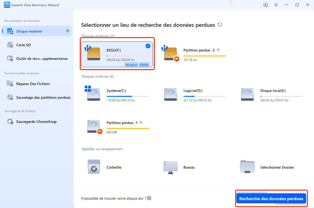 récupérer des données du disque dur externe - 1