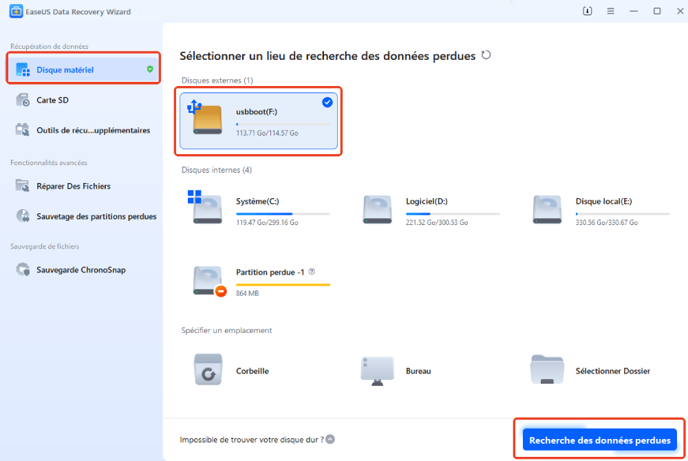 récupérer données sur usb - 1