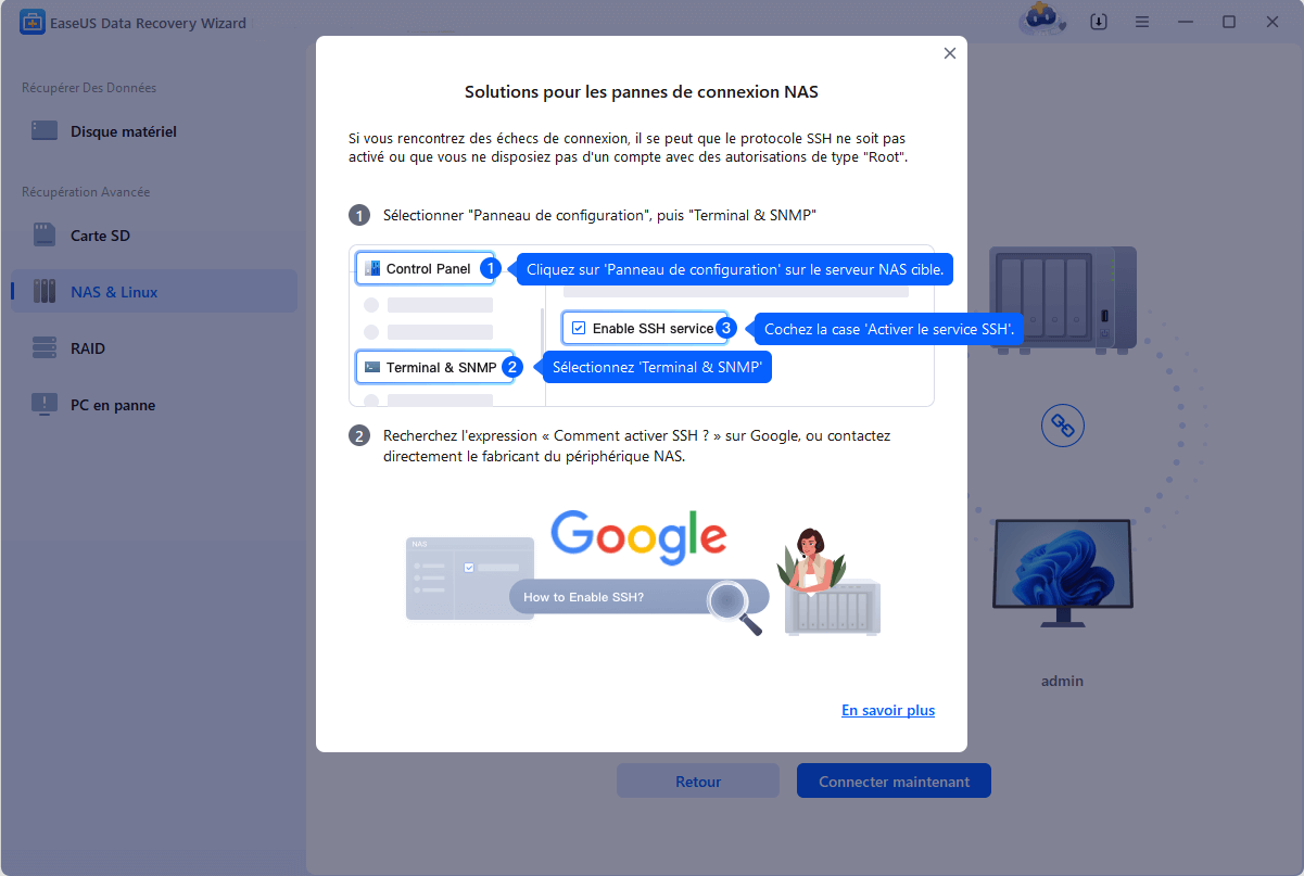 Activer le service SSH sur le serveur NAS