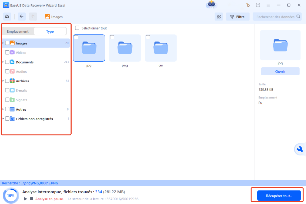 analysez les fichiers supprimés sur lecteur USB