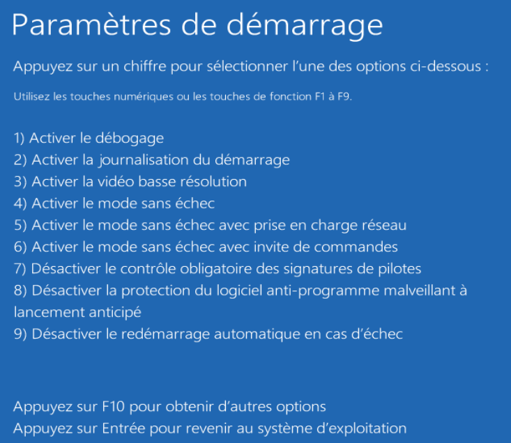 mode sans échec de Windows