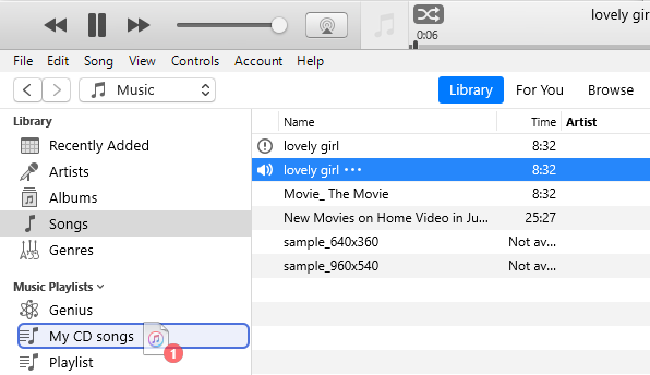 Ajouter des chansons à la liste de lecture