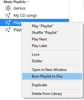 Graver une liste de lecture avec iTunes