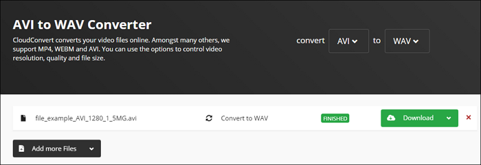 Convertir AVI en WAV en ligne