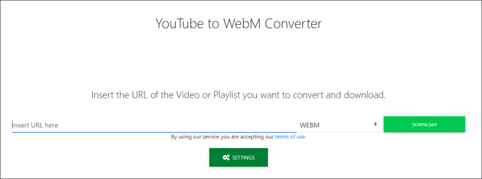 convertir youtube en webm avec coconverter