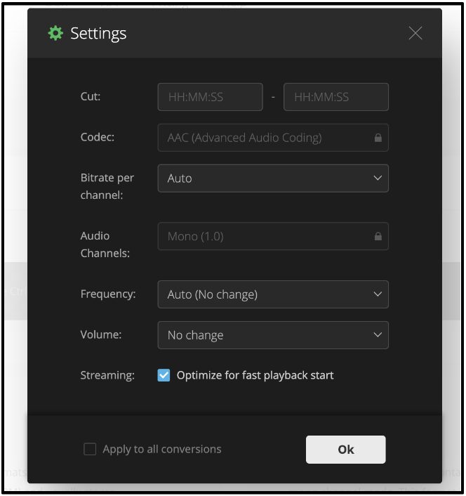 Conversion avec Convertio