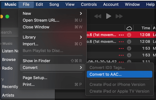 Créer un morceau AAC