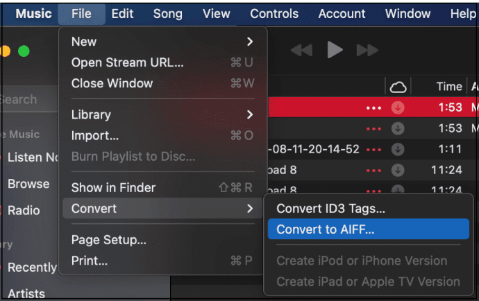 Commencer la conversion de M4A en AIFF 