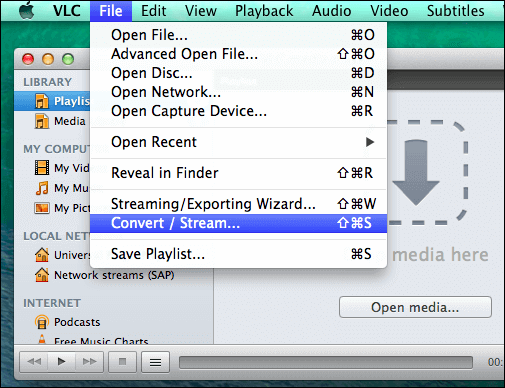 Convertir / diffuser avec VLC sur Mac